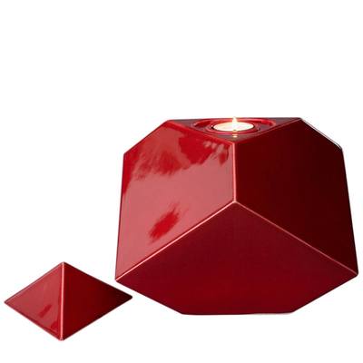 Abstract Red Ceramic Urn